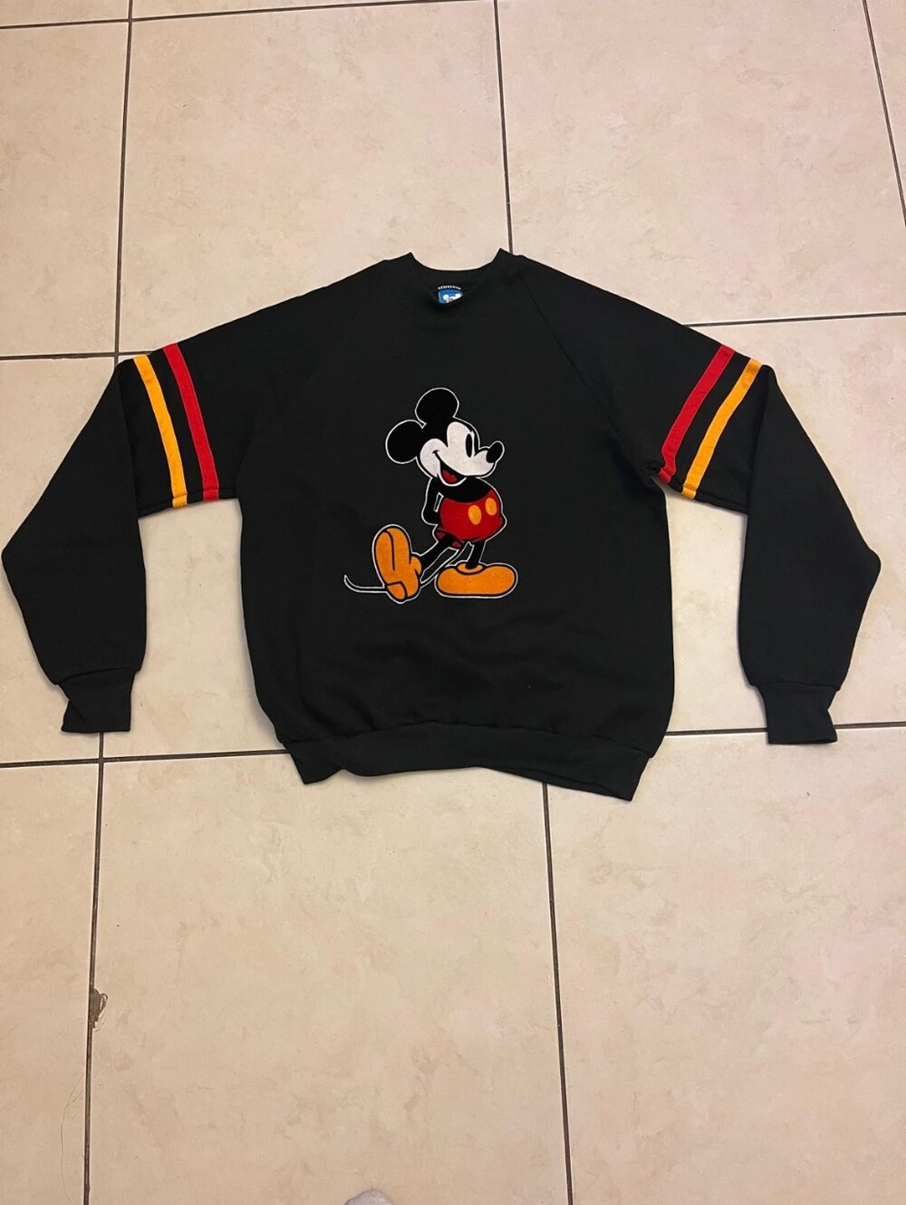 Vintage Black Mickey Mouse Graphic Crewneck Sweatshirt,  Uesd , Like New